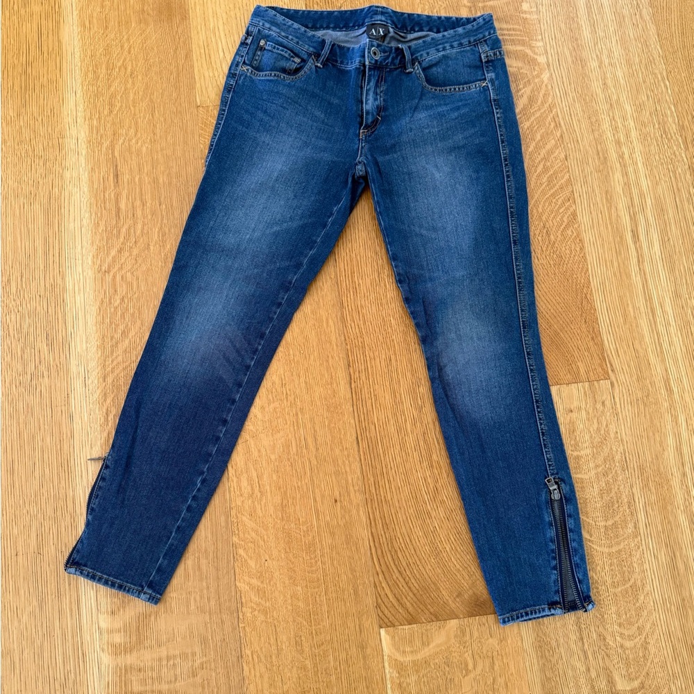 Armani Exchange Blue Skinny Jeans with Tapered Ankle